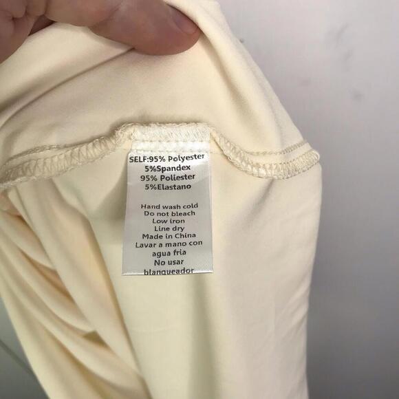 Windsor Dress Womens Large Silky Cowl Neck Strappy Back Cream Midi Slip Sultry - Picture 7 of 9